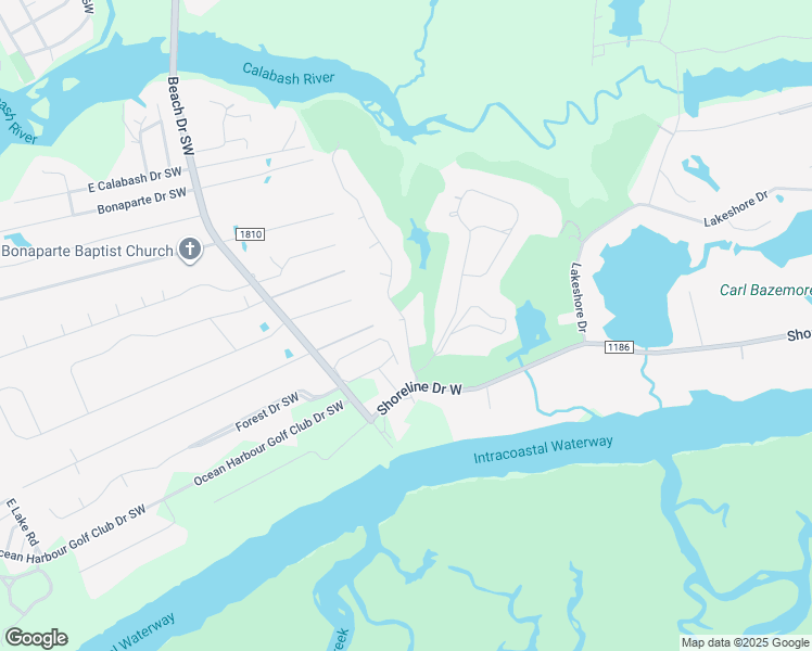 map of restaurants, bars, coffee shops, grocery stores, and more near 914 Oyster Pointe Drive in Sunset Beach