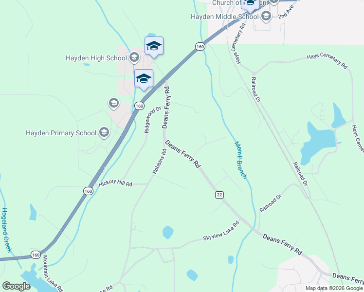 map of restaurants, bars, coffee shops, grocery stores, and more near 400 Deans Ferry Road in Hayden