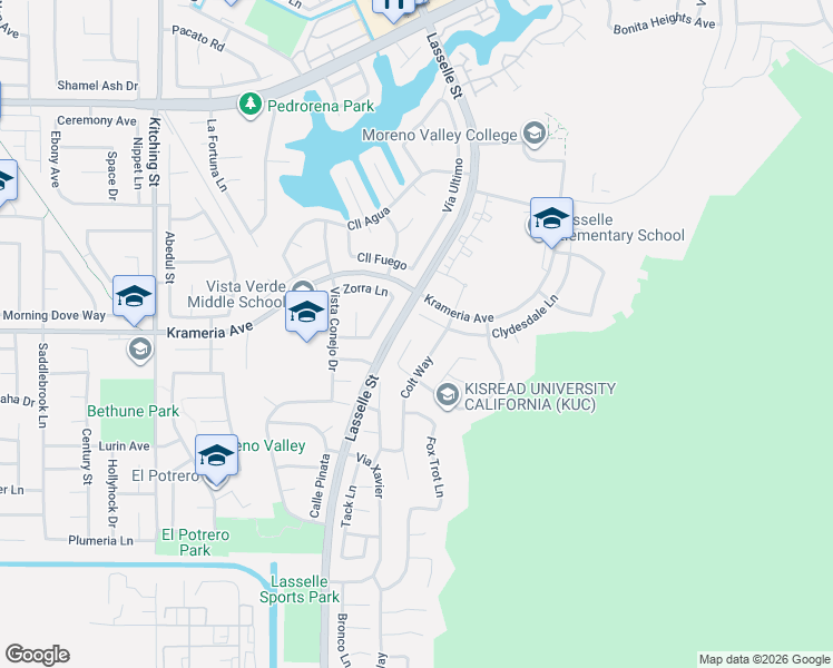map of restaurants, bars, coffee shops, grocery stores, and more near 16472 Dartmoor Circle in Moreno Valley