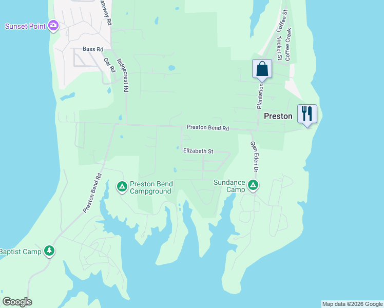 map of restaurants, bars, coffee shops, grocery stores, and more near 10 Holland Street in Pottsboro