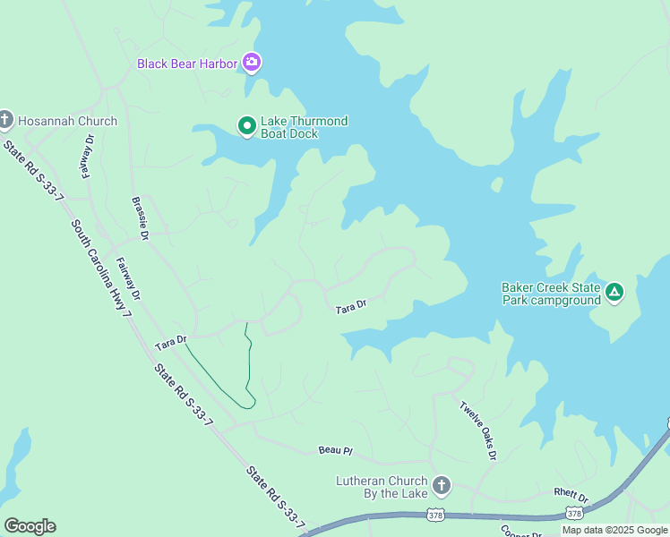 map of restaurants, bars, coffee shops, grocery stores, and more near 306 Bay Circle in McCormick