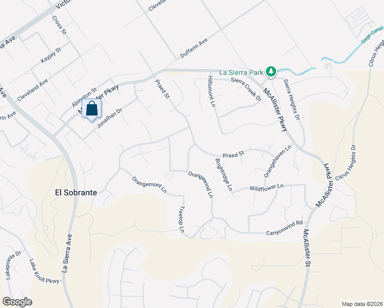 map of restaurants, bars, coffee shops, grocery stores, and more near 2041 Country Hills Lane in Riverside