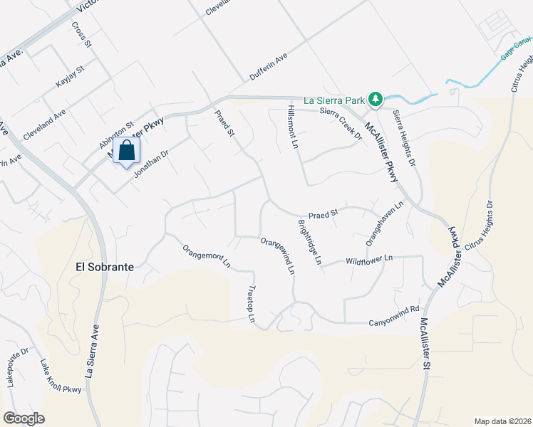 map of restaurants, bars, coffee shops, grocery stores, and more near 2041 Country Hills Lane in Riverside