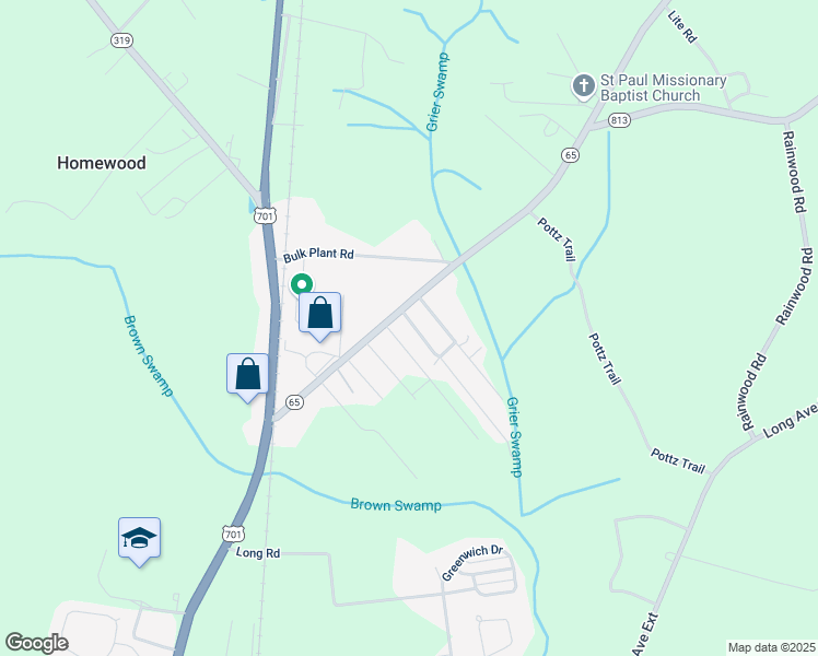 map of restaurants, bars, coffee shops, grocery stores, and more near 2602 Dargan Circle in Conway
