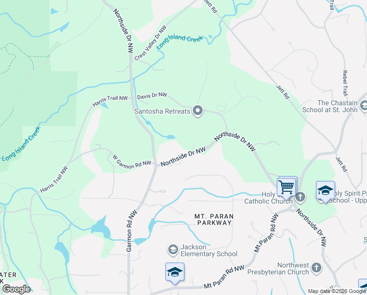 map of restaurants, bars, coffee shops, grocery stores, and more near 4711 Northside Drive Northwest in Atlanta