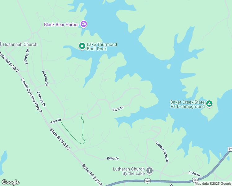 map of restaurants, bars, coffee shops, grocery stores, and more near 306 Bay Circle in McCormick