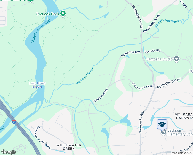 map of restaurants, bars, coffee shops, grocery stores, and more near 1430 North Harris Ridge Northwest in Atlanta