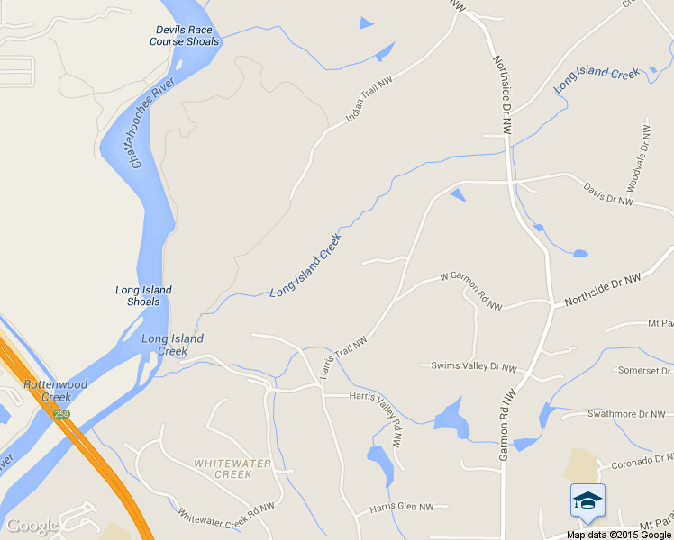 map of restaurants, bars, coffee shops, grocery stores, and more near 1430 North Harris Ridge Northwest in Atlanta