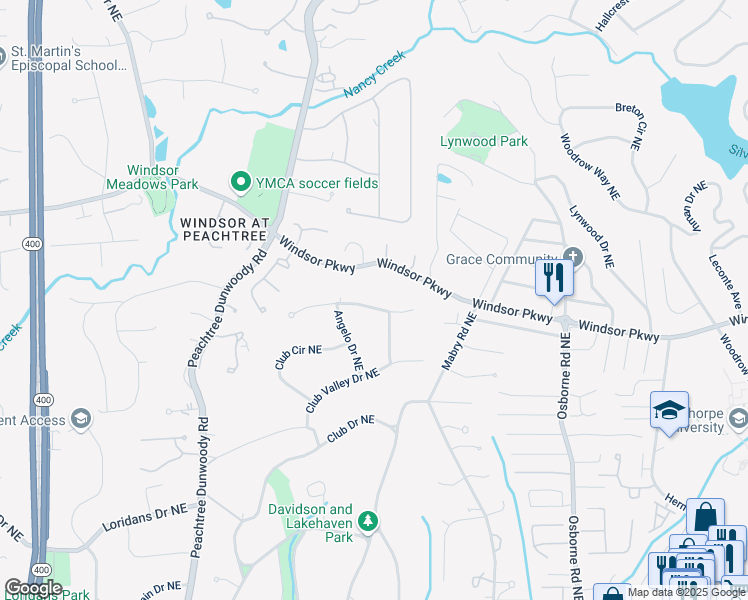 map of restaurants, bars, coffee shops, grocery stores, and more near 1130 Angelo Court Northeast in Atlanta