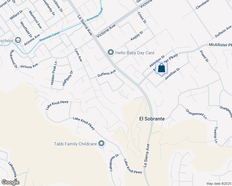 map of restaurants, bars, coffee shops, grocery stores, and more near 11147 Cornerstone Road in Riverside
