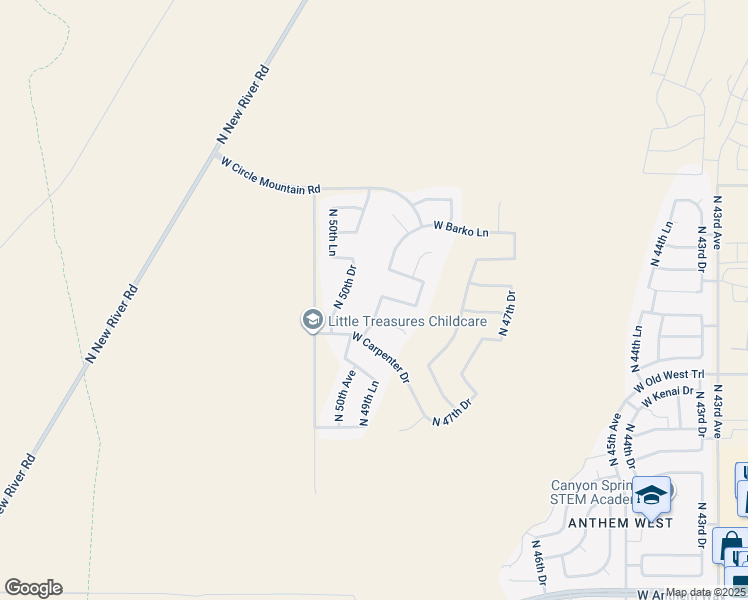 map of restaurants, bars, coffee shops, grocery stores, and more near 85018 North 49th Lane in Phoenix