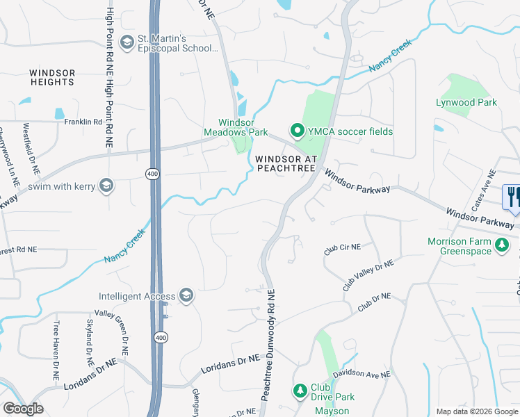 map of restaurants, bars, coffee shops, grocery stores, and more near 875 Starlight Drive Northeast in Atlanta