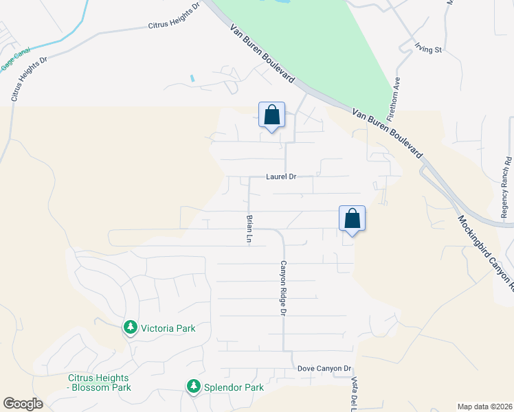 map of restaurants, bars, coffee shops, grocery stores, and more near 14150 Martin Place in Riverside