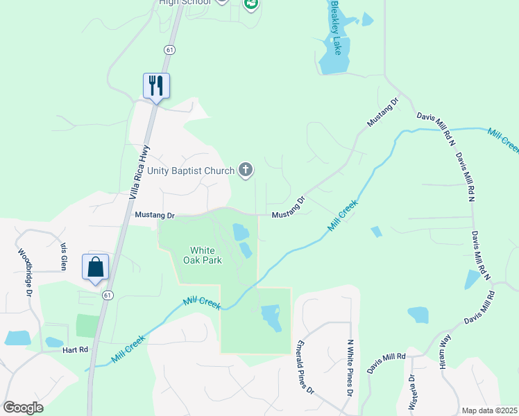 map of restaurants, bars, coffee shops, grocery stores, and more near 17 Belmont Hills Drive in Dallas
