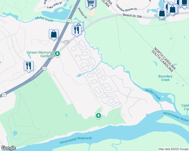 map of restaurants, bars, coffee shops, grocery stores, and more near 2136 Lafayette Circle in Little River