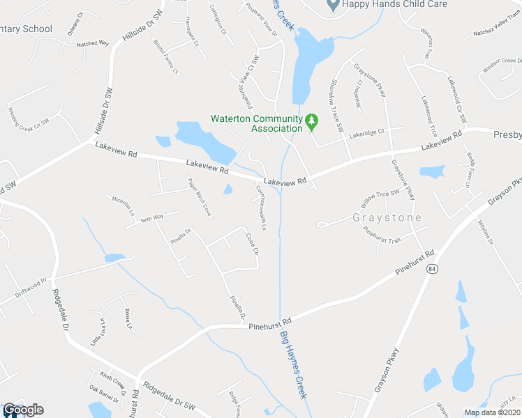 map of restaurants, bars, coffee shops, grocery stores, and more near Commonwealth Lane in Grayson