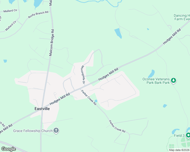 map of restaurants, bars, coffee shops, grocery stores, and more near 1554 Morningside Way in Bogart