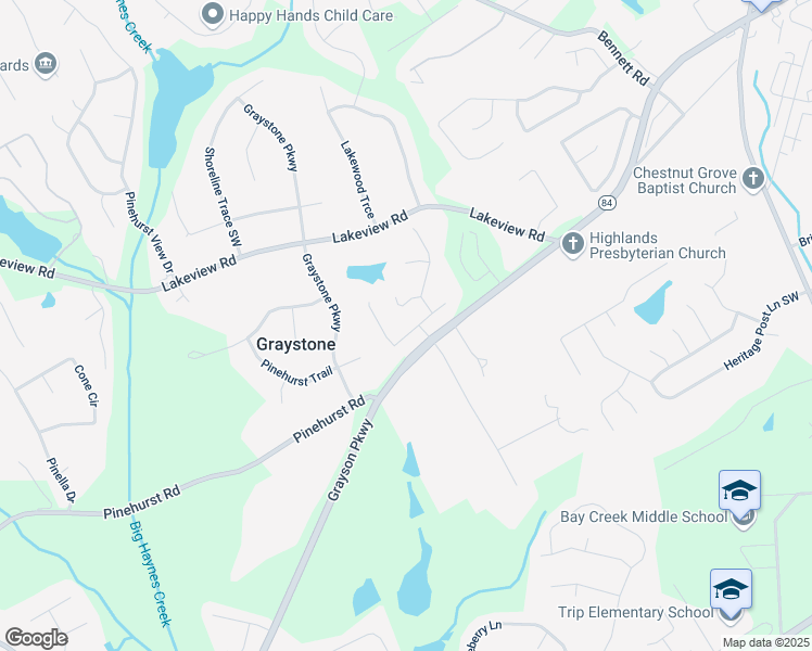 map of restaurants, bars, coffee shops, grocery stores, and more near 1021 Reddy Farm Lane in Grayson