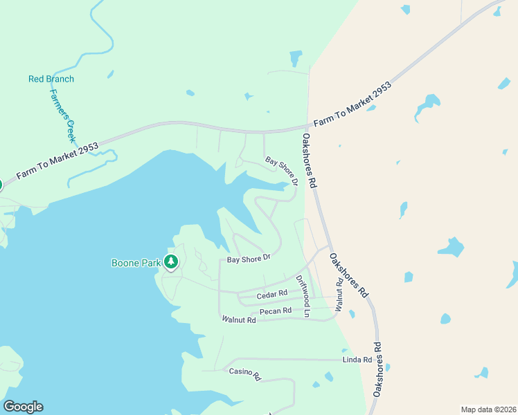 map of restaurants, bars, coffee shops, grocery stores, and more near 578 Bay Shore Drive in Nocona