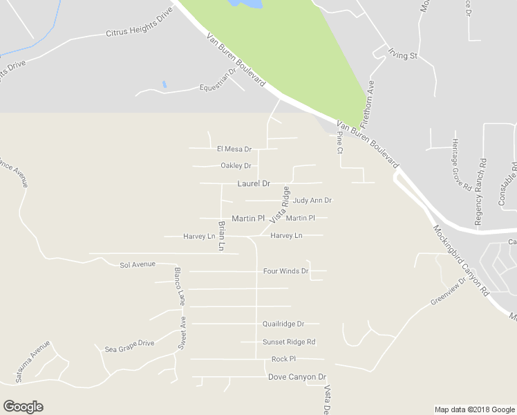 map of restaurants, bars, coffee shops, grocery stores, and more near 14255 Judy Ann Drive in Riverside