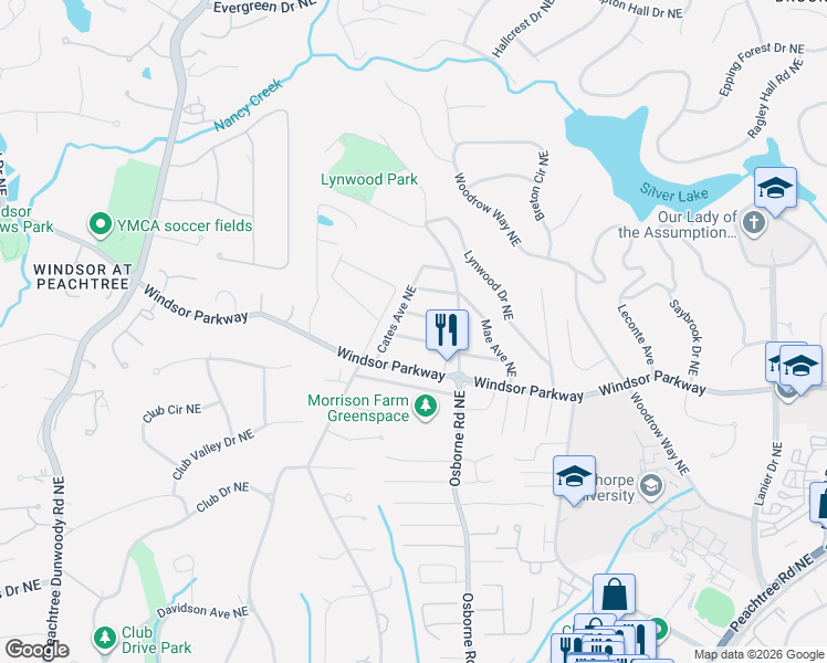 map of restaurants, bars, coffee shops, grocery stores, and more near 1108 Victoria Street Northeast in Atlanta