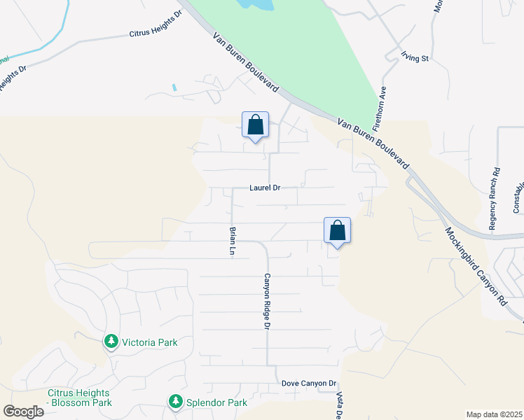 map of restaurants, bars, coffee shops, grocery stores, and more near 14235 Judy Ann Drive in Riverside