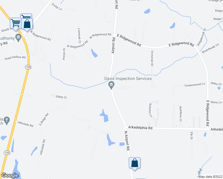 map of restaurants, bars, coffee shops, grocery stores, and more near 3441 North Airport Road in Jasper