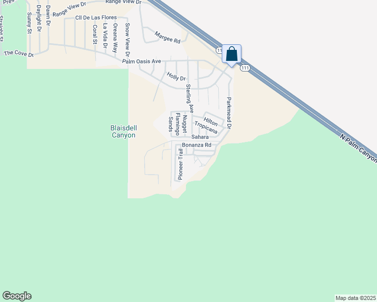 map of restaurants, bars, coffee shops, grocery stores, and more near 83 Bonanza Road in Palm Springs