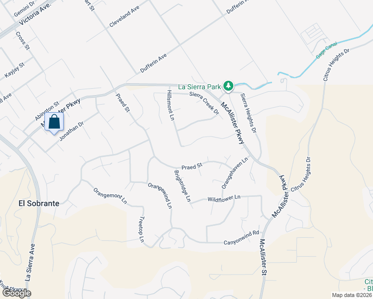 map of restaurants, bars, coffee shops, grocery stores, and more near 12637 Granite Pass Road in Riverside