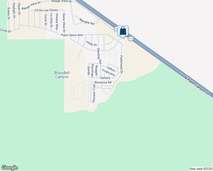 map of restaurants, bars, coffee shops, grocery stores, and more near 32 Lariat Road in Palm Springs