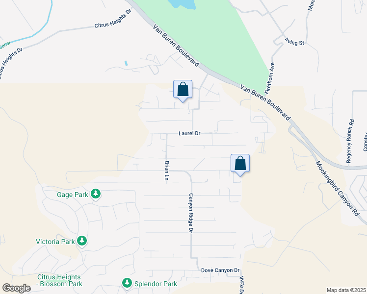 map of restaurants, bars, coffee shops, grocery stores, and more near Judy Ann Drive in Riverside