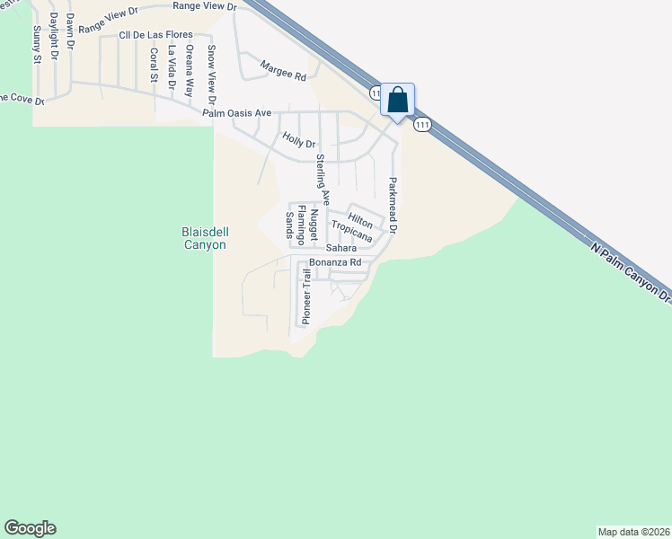 map of restaurants, bars, coffee shops, grocery stores, and more near 131 Pioneer Trail in Palm Springs