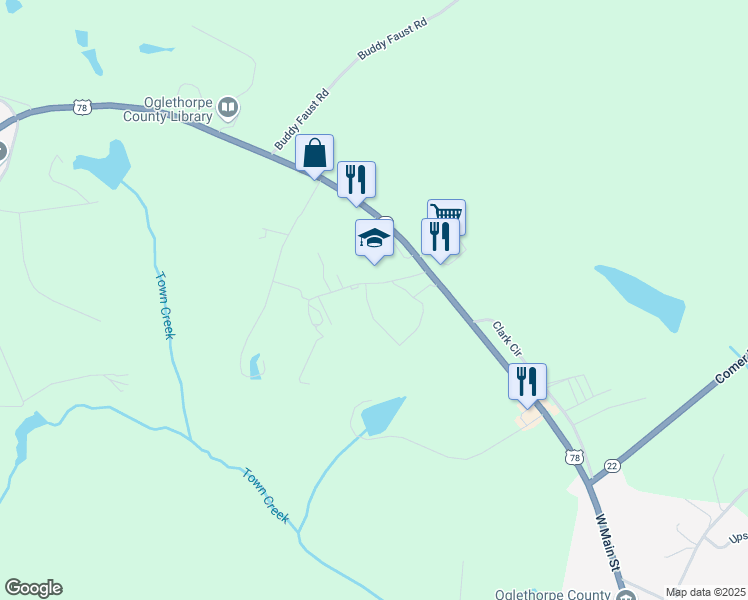 map of restaurants, bars, coffee shops, grocery stores, and more near 757 Athens Road in Lexington