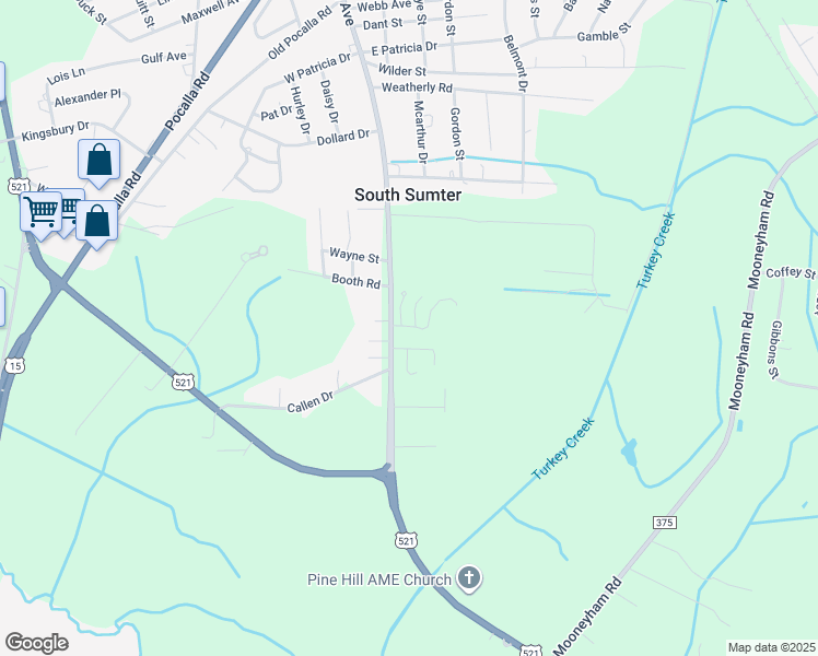 map of restaurants, bars, coffee shops, grocery stores, and more near 5 Hanover Court in Sumter