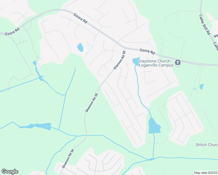 map of restaurants, bars, coffee shops, grocery stores, and more near 1291 Long Acre Drive in Loganville