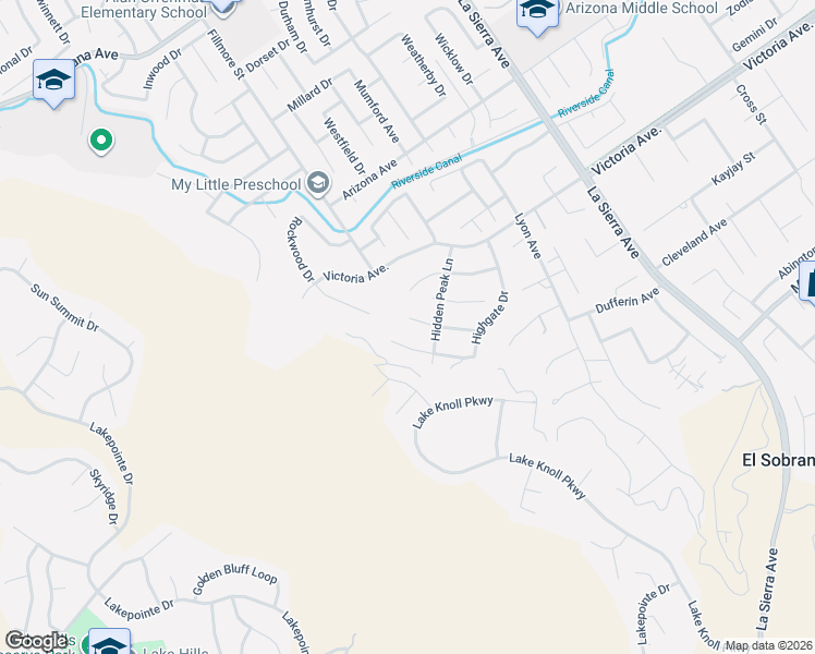 map of restaurants, bars, coffee shops, grocery stores, and more near 17027 1st Light Lane in Riverside
