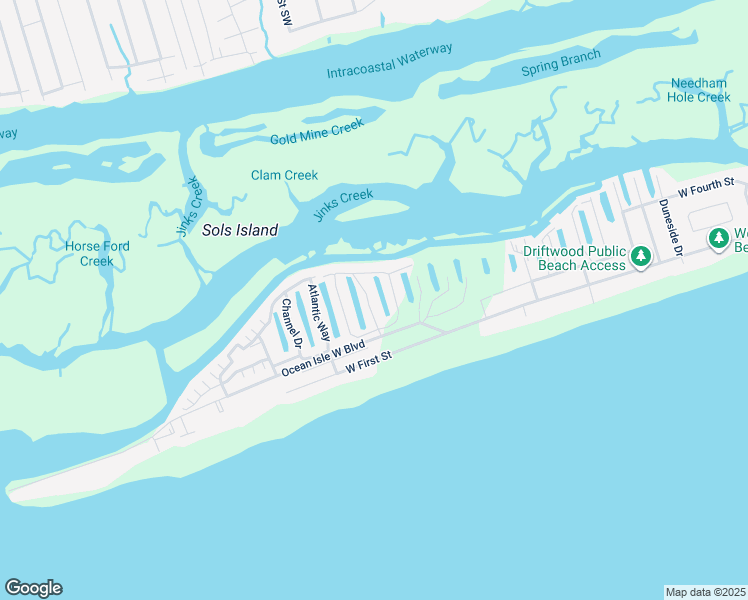 map of restaurants, bars, coffee shops, grocery stores, and more near 10 Via Dolorosa Drive in Ocean Isle Beach