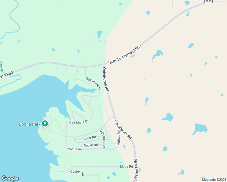 map of restaurants, bars, coffee shops, grocery stores, and more near 170 Oakshores Road in Nocona