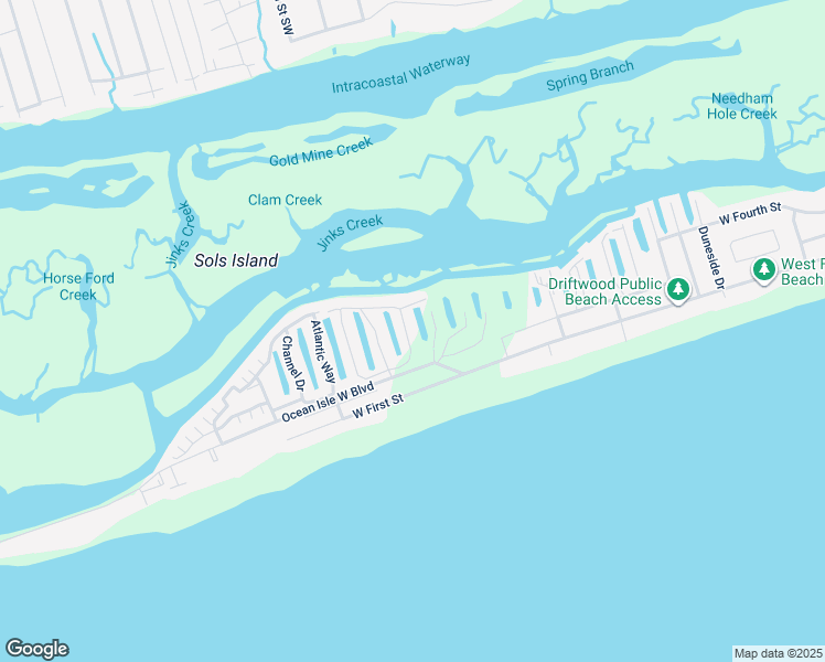 map of restaurants, bars, coffee shops, grocery stores, and more near 122 Via Old Sound Boulevard in Ocean Isle Beach