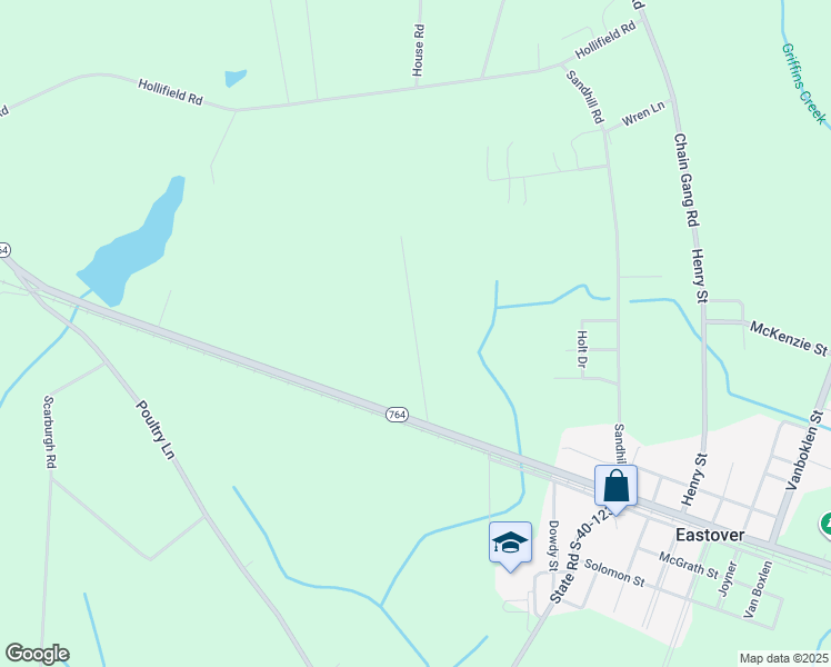 map of restaurants, bars, coffee shops, grocery stores, and more near 201 Newtown Road in Eastover