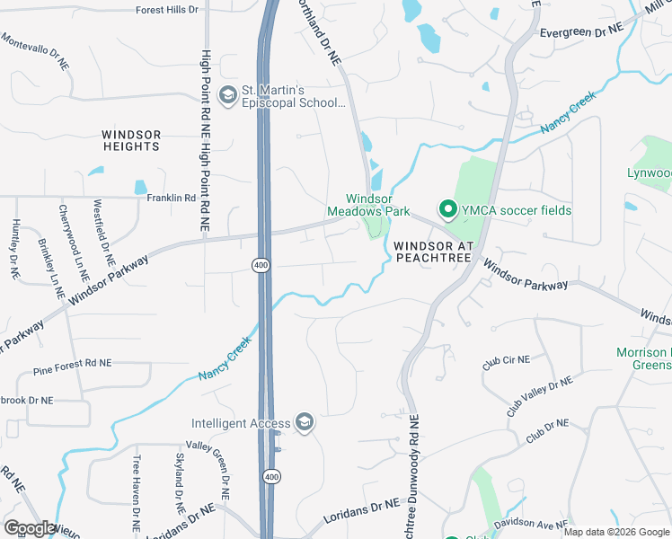 map of restaurants, bars, coffee shops, grocery stores, and more near 775 East Powderhorn Road Northeast in Atlanta