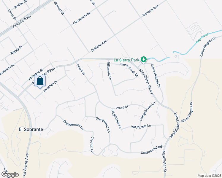map of restaurants, bars, coffee shops, grocery stores, and more near Harvey Lane in Riverside