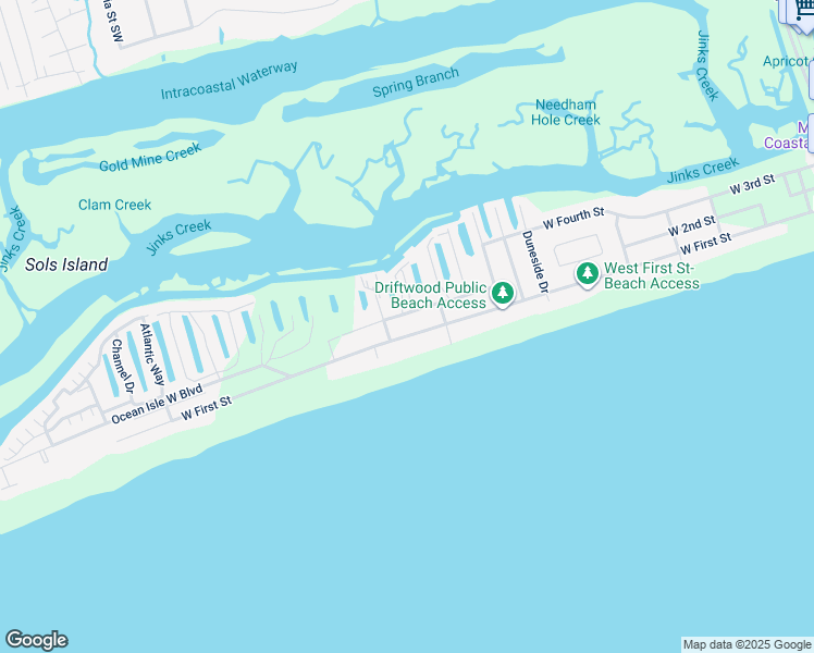 map of restaurants, bars, coffee shops, grocery stores, and more near 269 West 2nd Street in Ocean Isle Beach