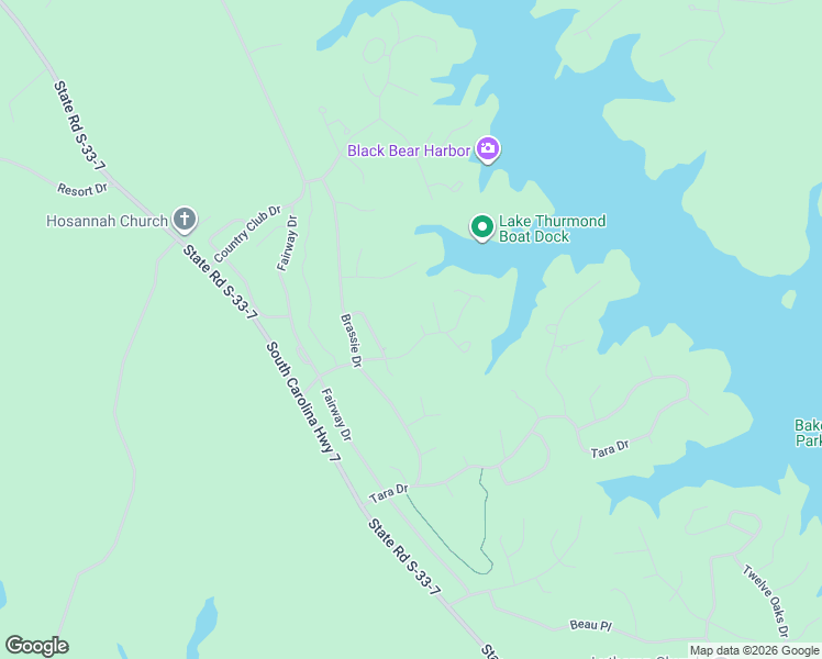 map of restaurants, bars, coffee shops, grocery stores, and more near 202 Birdie Circle in McCormick
