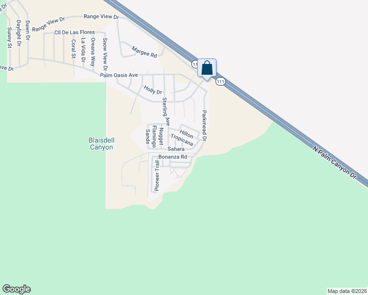 map of restaurants, bars, coffee shops, grocery stores, and more near 22840 Sterling Avenue in Palm Springs