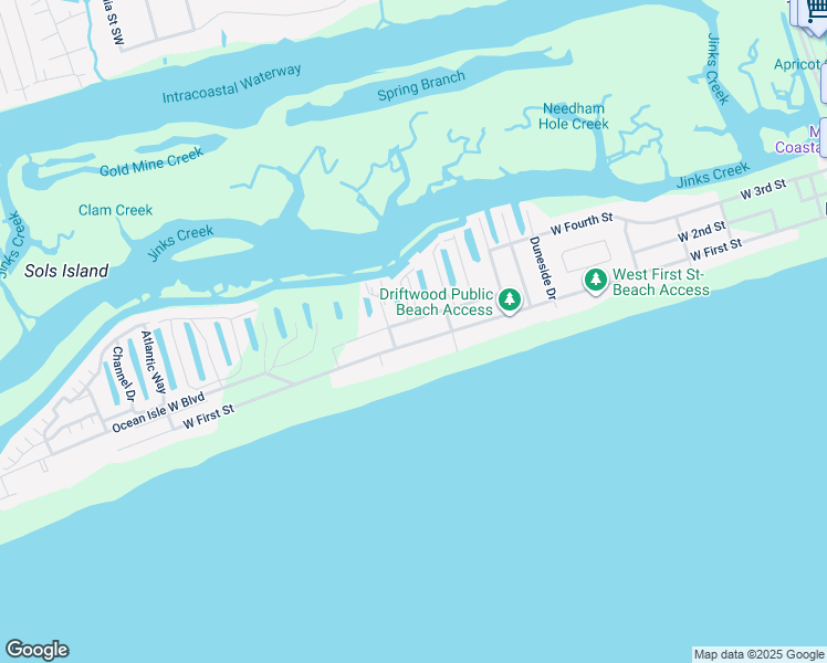 map of restaurants, bars, coffee shops, grocery stores, and more near 267 West 2nd Street in Ocean Isle Beach