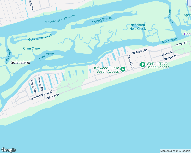 map of restaurants, bars, coffee shops, grocery stores, and more near 269 West 2nd Street in Ocean Isle Beach