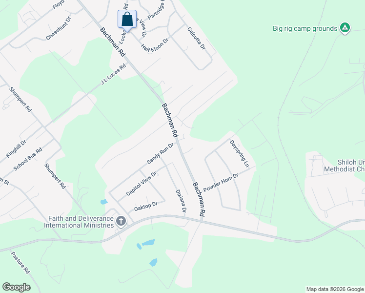 map of restaurants, bars, coffee shops, grocery stores, and more near 3112 Bachman Road in Gaston
