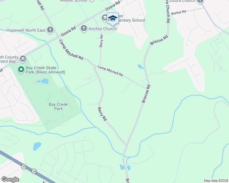 map of restaurants, bars, coffee shops, grocery stores, and more near 2984 Berry Road in Loganville