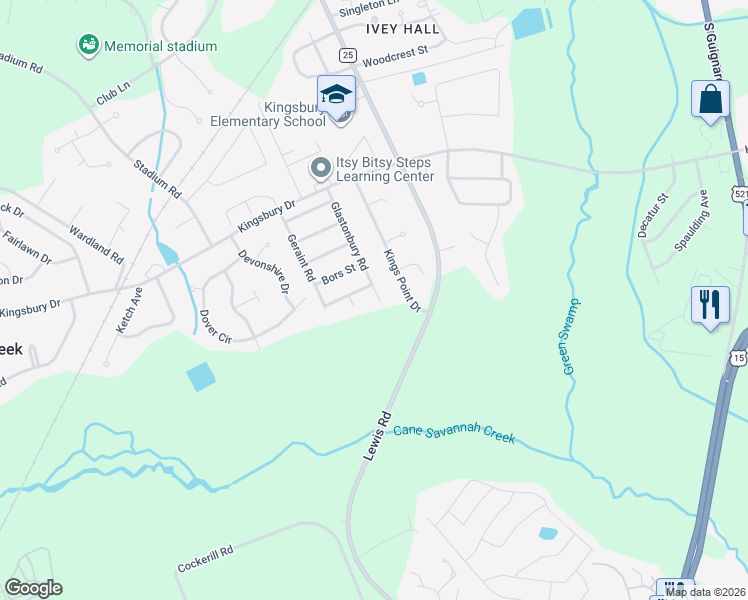 map of restaurants, bars, coffee shops, grocery stores, and more near 70 Galahad Lane in Sumter